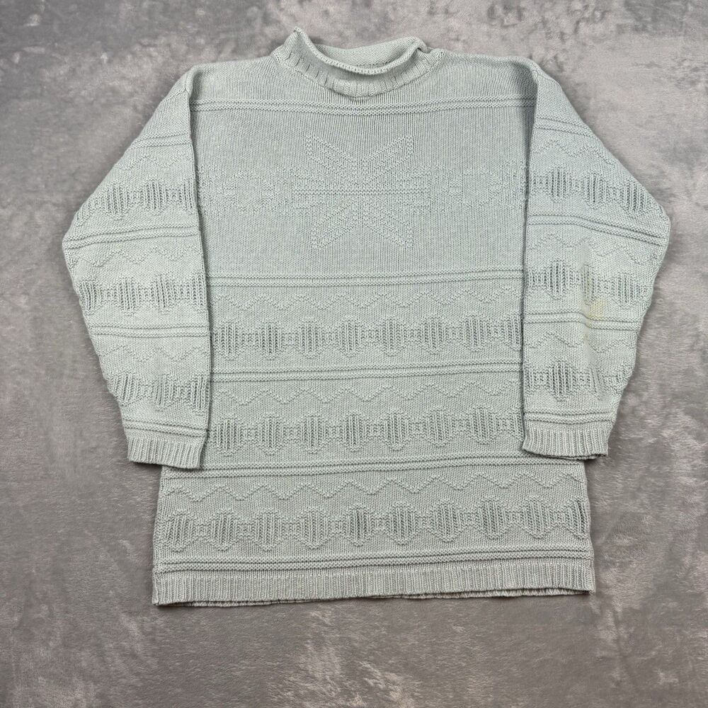 Vintage 1998 Basic Editions Geometric Knit Sweater Made in USA Mens Small